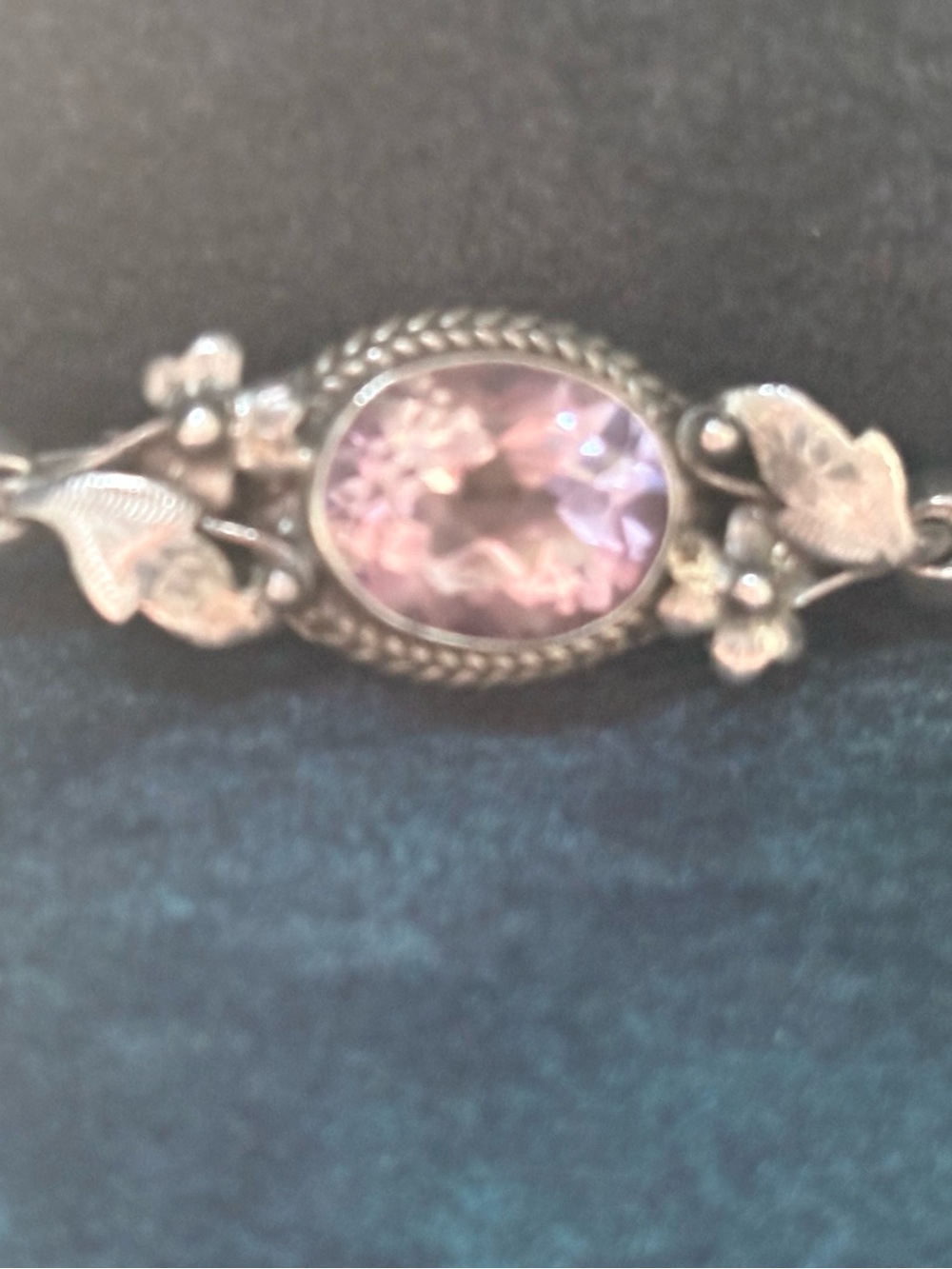 Vintage Silver-Tone Stick Pin in Blue